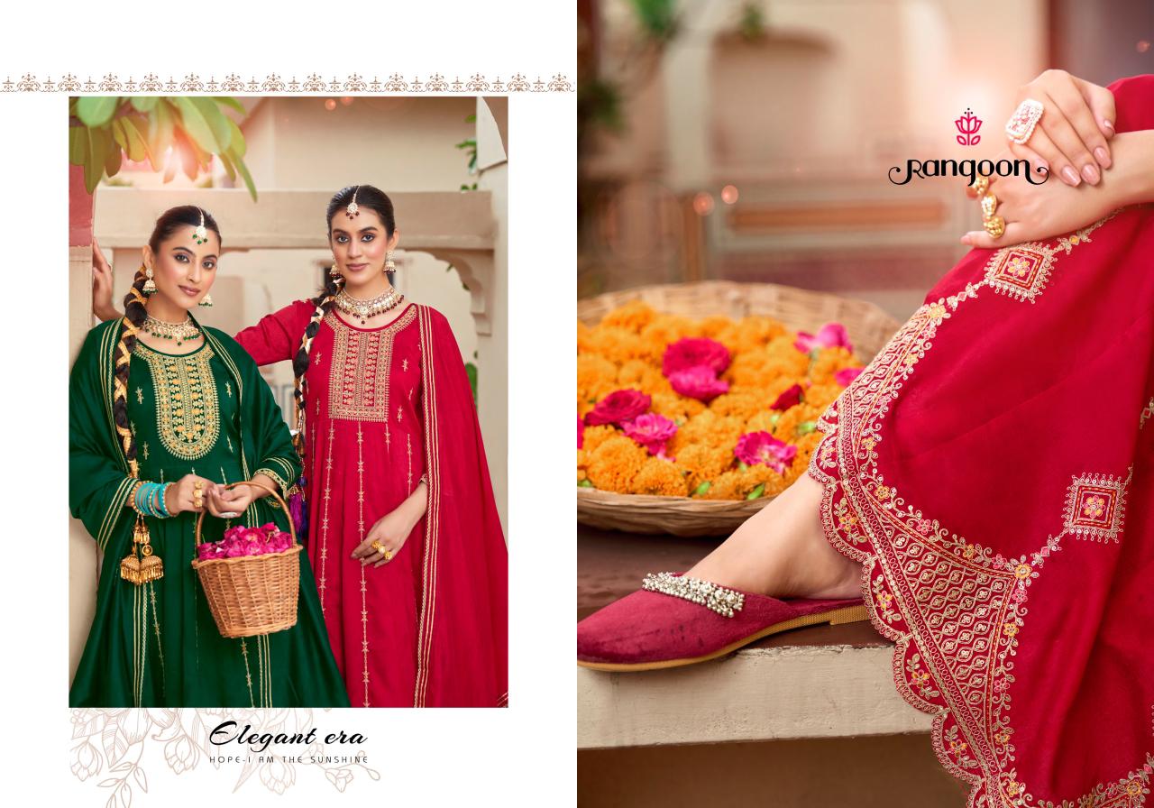 Roop By Rangoon Silk Anarkali Kurti With Bottom Dupatta Wholesalers In India